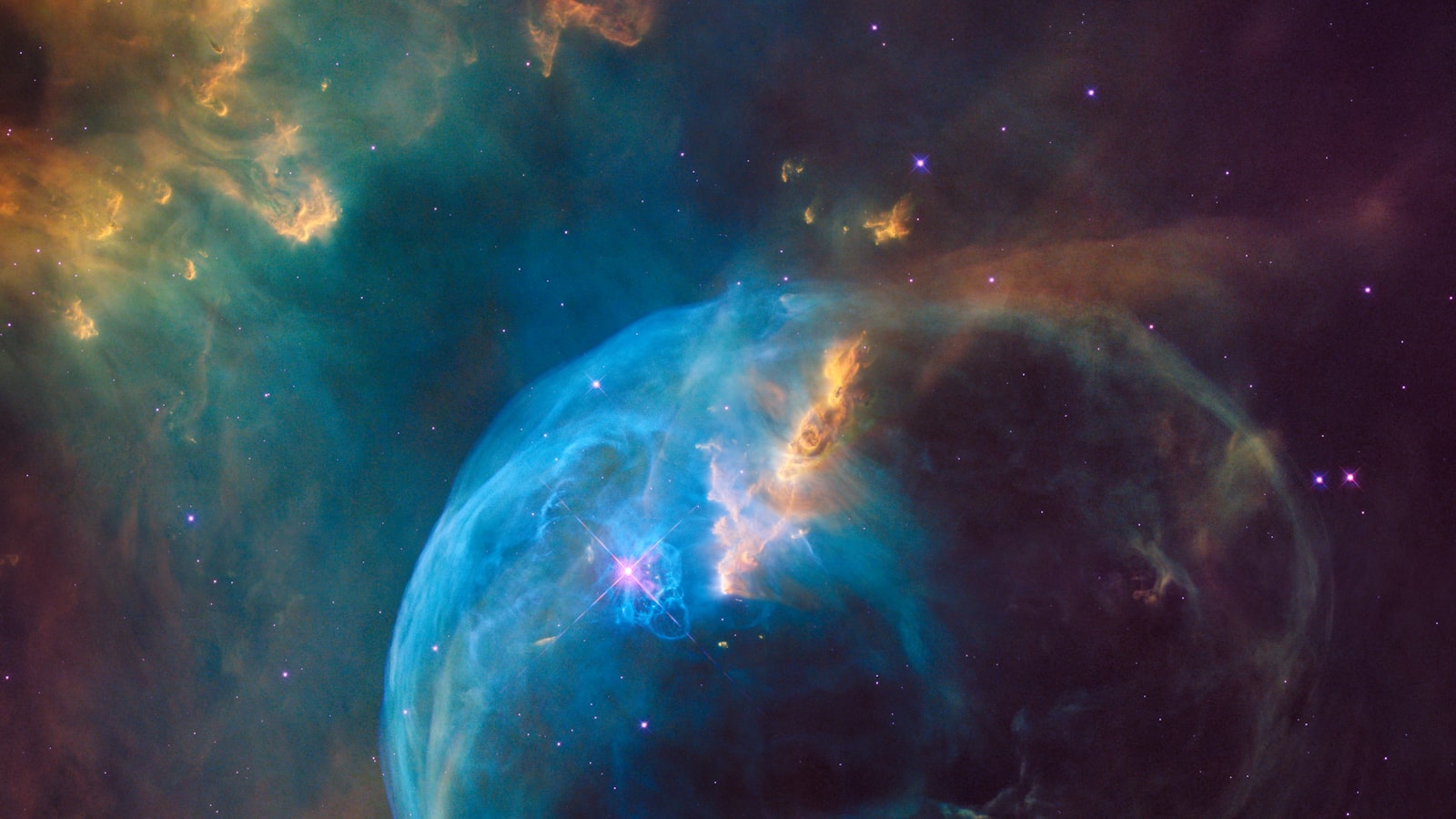 Swirling bright disk around a dark center
