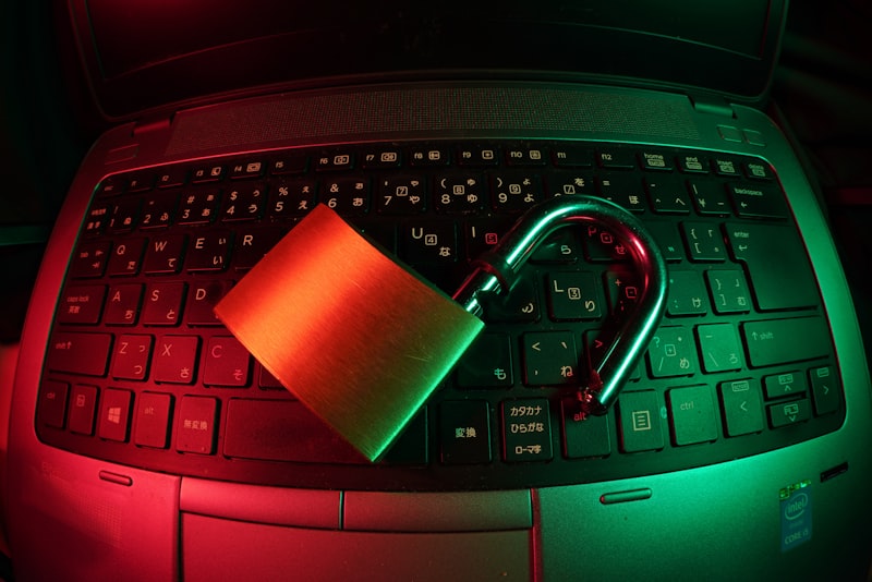 Abstract padlock made of light